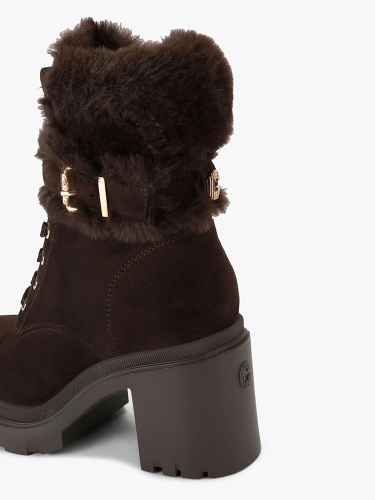 Carvela Boulder Fur Snörning Buckled Ankle Stövlar - Bild 5 av 5