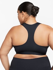 Nike Black Curve Swoosh Medium Support Sports Bra - Image 3 of 7