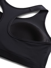 Nike Black Curve Swoosh Medium Support Sports Bra - Image 4 of 7