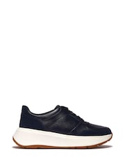FitFlop F-Mode Leather Suede Flatform Trainers - Image 1 of 4