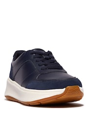 FitFlop F-Mode Leather Suede Flatform Trainers - Image 2 of 4
