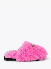 Kurt Geiger London Pink Kensington Fluffy Slippers - Image 1 of 5