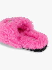 Kurt Geiger London Pink Kensington Fluffy Slippers - Image 4 of 5