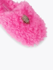 Kurt Geiger London Pink Kensington Fluffy Slippers - Image 5 of 5
