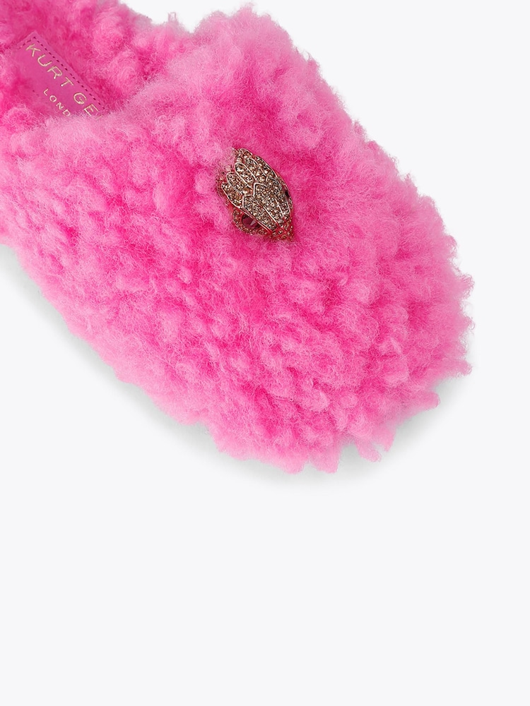 Kurt Geiger London Pink Kensington Fluffy Slippers - Image 5 of 5