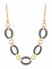 Mood Golden Crystal And Polished Link Short Necklace - Image 2 of 2
