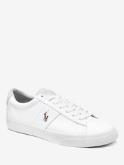 Polo Ralph Lauren White Sayer Canvas Trainers - Image 2 of 4