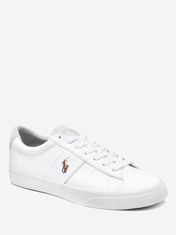Polo Ralph Lauren White Sayer Canvas Trainers - Image 2 of 4