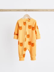 Green/Yellow/Lilac Baby 100% Cotton Sleepsuits 3 Pack (0mths-3yrs) - Image 5 of 10