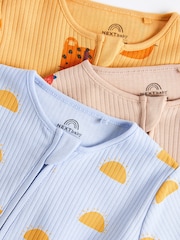 Green/Yellow/Lilac Baby 100% Cotton Sleepsuits 3 Pack (0mths-3yrs) - Image 9 of 10
