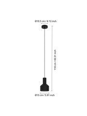 Eglo Black Casibare Steel Pendant Ceiling Light - Image 4 of 4