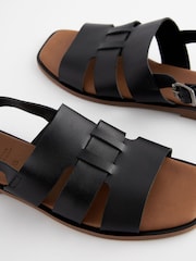 Black Standard/Wide Fit Forever Comfort® Leather Slingback Sandals - Image 7 of 7