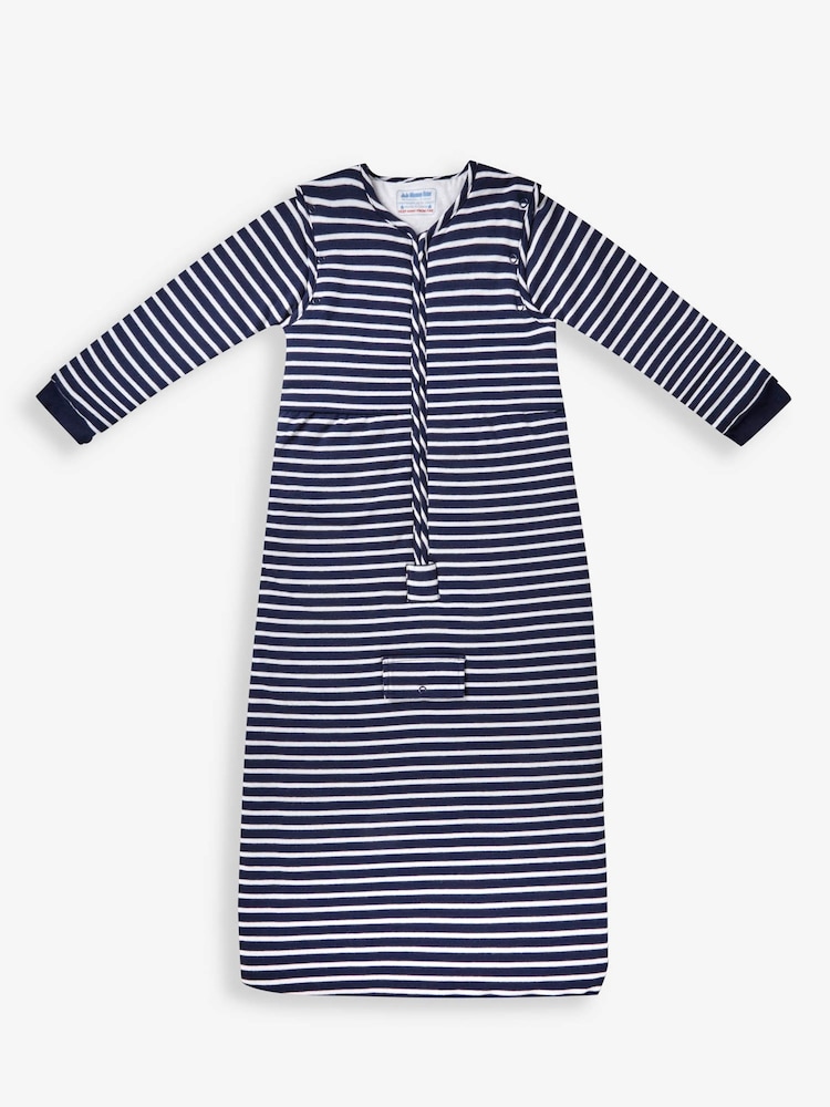 JoJo Maman Bébé Navy Stripe 2.5 Tog Travel Toddler Sleeping Bag - Image 1 of 4