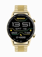Sekonda Mens Active Plus 45mm Gold Tone Smartwatch Watch With Case And Stainless Steel Bracelet With LCD Dial - Image 2 of 6