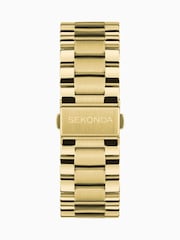 Sekonda Mens Active Plus 45mm Gold Tone Smartwatch Watch With Case And Stainless Steel Bracelet With LCD Dial - Image 3 of 6