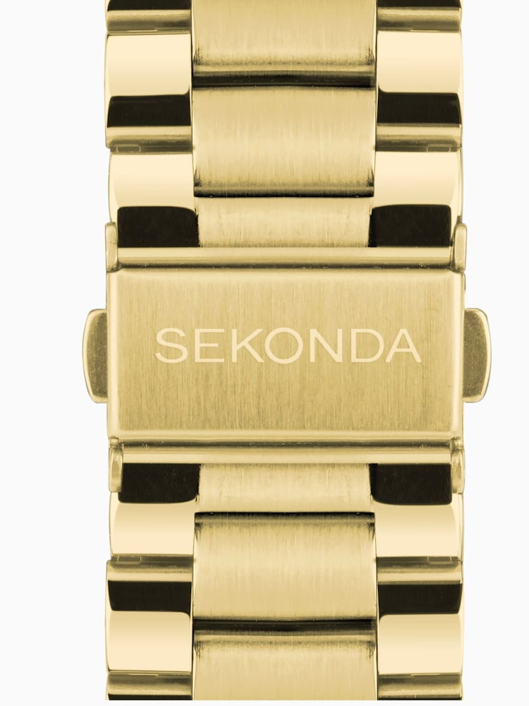 Sekonda Mens Active Plus 45mm Gold Tone Smartwatch Watch With Case And Stainless Steel Bracelet With LCD Dial - Image 6 of 6