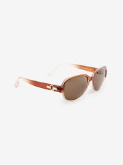 Toffee Brown Polarised Small Square Sunglasses - Image 2 of 5