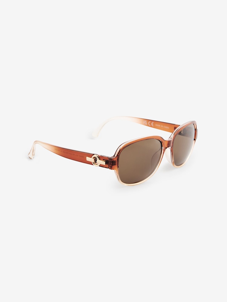 Toffee Brown Polarised Small Square Sunglasses - Image 2 of 5