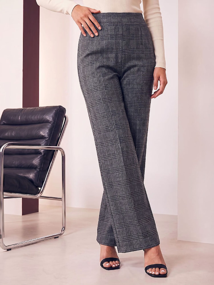 Roman Grey Check Pull on Trousers - Image 1 of 4