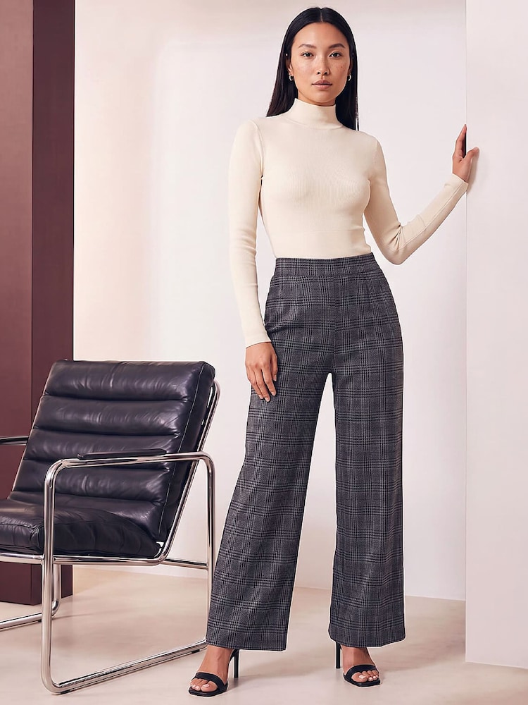 Roman Grey Check Pull on Trousers - Image 2 of 4