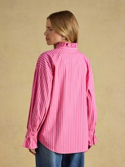 Joules Mae Pink Stripe Relaxed Fit Shirt - Image 2 of 7