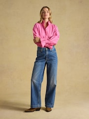 Joules Mae Pink Stripe Relaxed Fit Shirt - Image 6 of 7