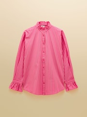 Joules Mae Pink Stripe Relaxed Fit Shirt - Image 7 of 7