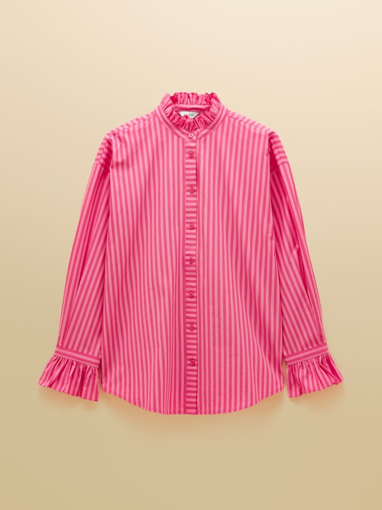 Joules Mae Pink Stripe Relaxed Fit Shirt - Image 7 of 7 Joules Mae Pink Stripe Relaxed Fit Shirt - Image 7 of 7