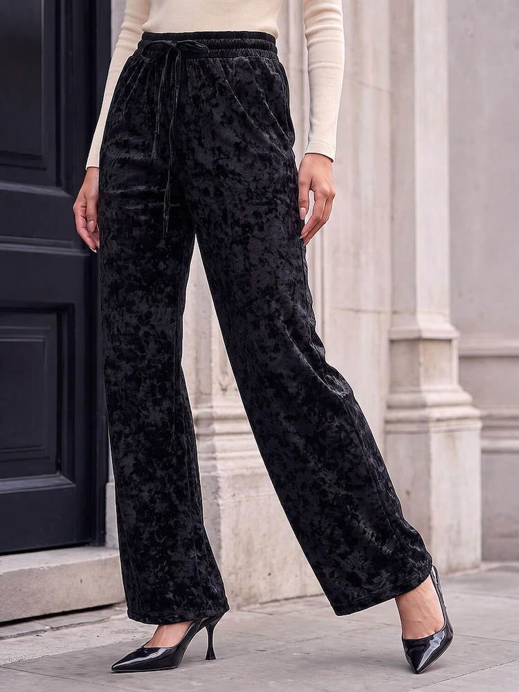 Қара - Roman Velvet Stretch Trousers - 4суретінің 1 суреті Қара - Roman Velvet Stretch Trousers - 4суретінің 1 суреті