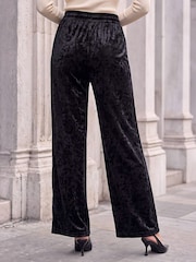 Қара - Roman Velvet Stretch Trousers - 4суретінің 3 суреті