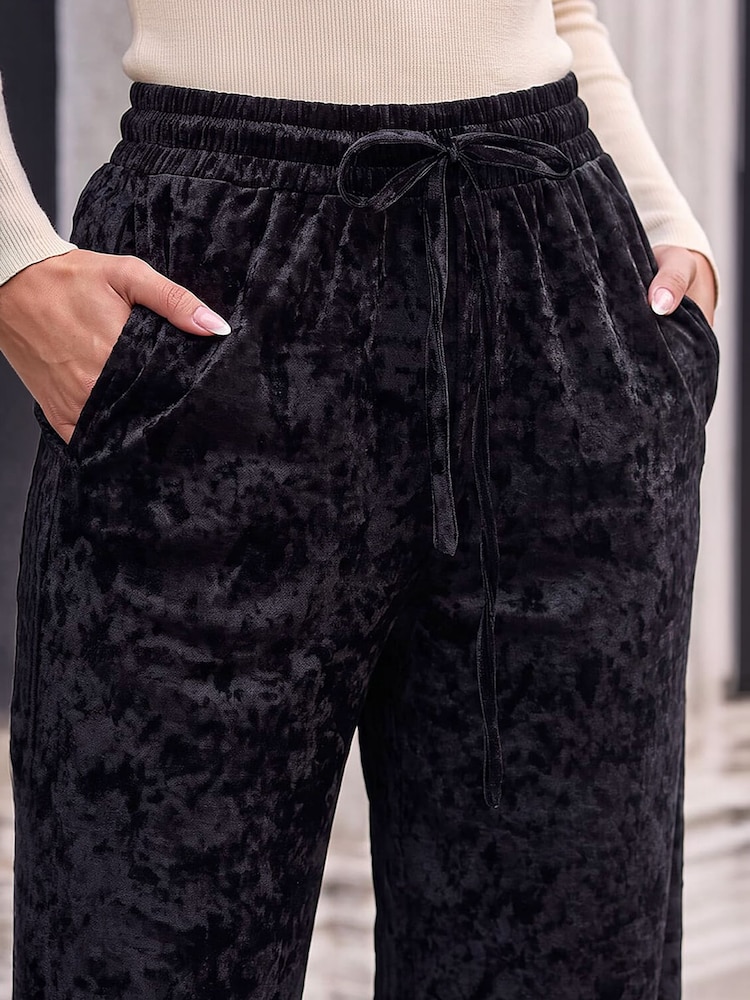 Қара - Roman Velvet Stretch Trousers - 4суретінің 4 суреті Қара - Roman Velvet Stretch Trousers - 4суретінің 4 суреті