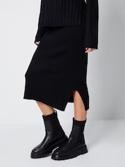 Threadbare Black 2 Piece Roll Neck Jumper and Midi Skirt Set - Image 5 of 5