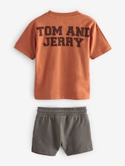 Tan Brown Tom and Jerry Short Sleeve T-Shirt and Shorts Set (3mths-8yrs) - Image 7 of 8