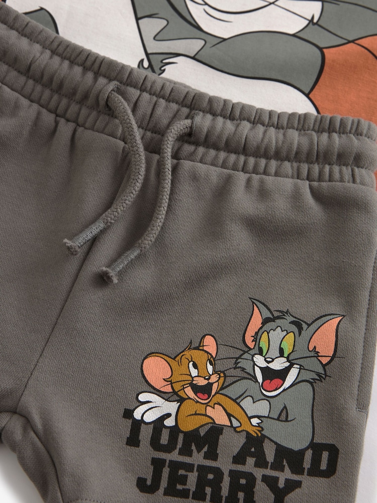 Tan Brown Tom and Jerry Short Sleeve T-Shirt and Shorts Set (3mths-8yrs) - Image 8 of 8