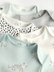 Enobarvni - kratek rokav; s kratkimi rokavi 100% Cotton dojenček bodi 5 komplet - Slika 4 iz 6