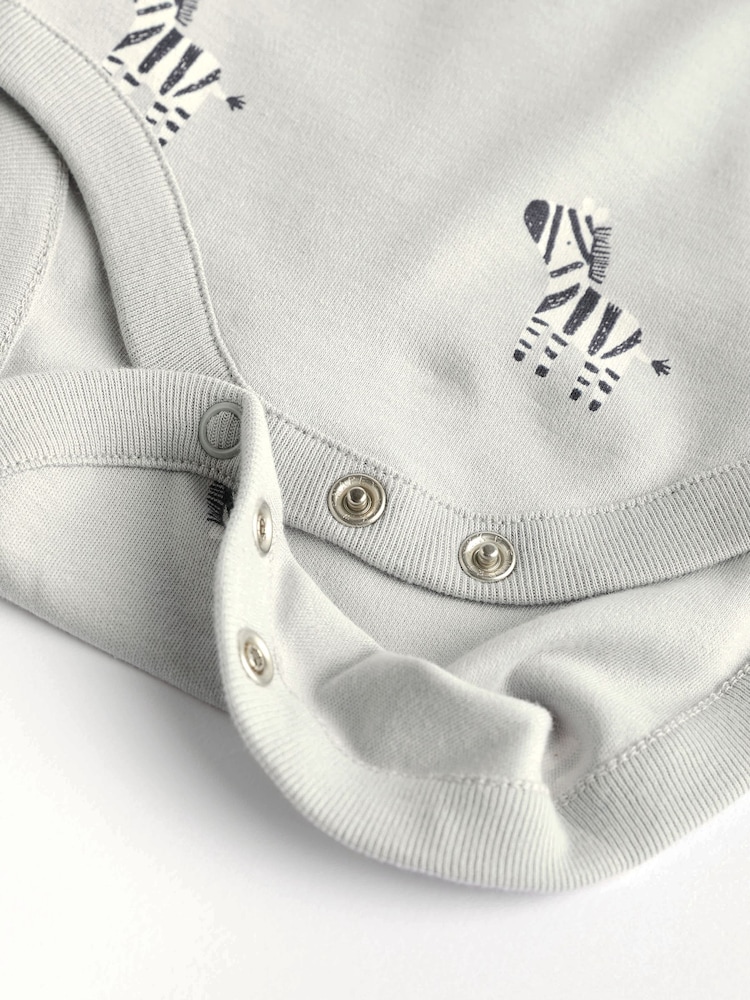 Enobarvni - kratek rokav; s kratkimi rokavi 100% Cotton dojenček bodi 5 komplet - Slika 6 iz 6