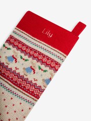 JoJo Maman Bébé Red Personalised Peter Rabbit Fair Isle Knitted Stocking - Image 2 of 4