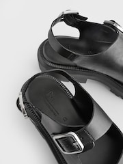 Schwarz - Premium Sandalen aus Leder mit dicker Profilsohle - Bild 7 von 8