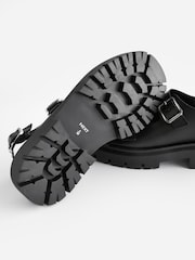 Schwarz - Premium Sandalen aus Leder mit dicker Profilsohle - Bild 8 von 8