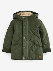 Khakigrün - Steppjacke aus Teddyfleece mit Futter (3 Monate – 7 Jahre) - Bild 1 von 1
