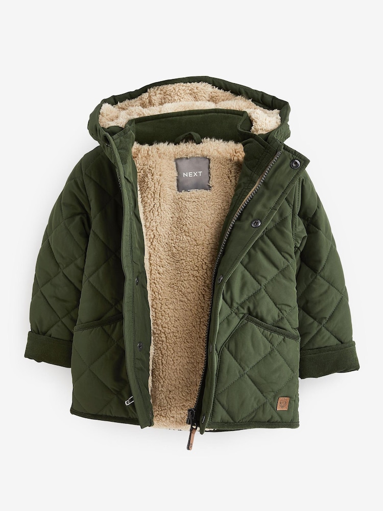 Khakigrün - Steppjacke aus Teddyfleece mit Futter (3 Monate – 7 Jahre) - Bild 2 von 4 Khakigrün - Steppjacke aus Teddyfleece mit Futter (3 Monate – 7 Jahre) - Bild 2 von 4