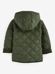 Khakigrün - Steppjacke aus Teddyfleece mit Futter (3 Monate – 7 Jahre) - Bild 4 von 4