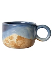 Curateology Blue Set of 4 Tavora Salt Glazed Mugs - Image 2 of 3