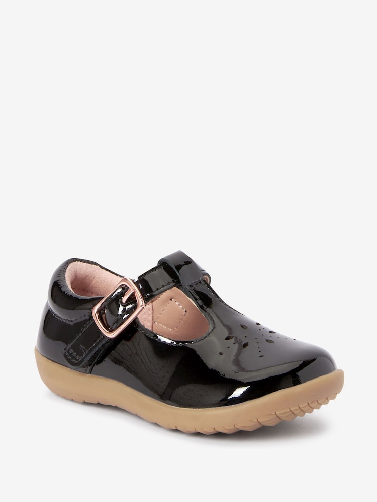 Черная лакированная кожа - First Walker T-Bar Touch fastening Shoes - Изображение 2 из 4