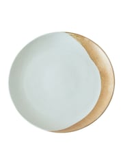 Curateology White Set of 4 Tavora Salt Glazed Dinner Plates - Image 3 of 4