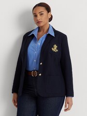 Lauren Ralph Lauren Curve Anfisa Crest Logo Blazer Jacket - Image 1 of 9