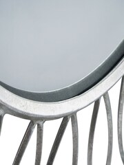 Pacific Silver Petal Design Round Wall Mirror - Image 3 of 6