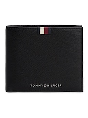 Tommy Hilfiger Black Logo Pebble Grain Leather Wallet - Image 1 of 4
