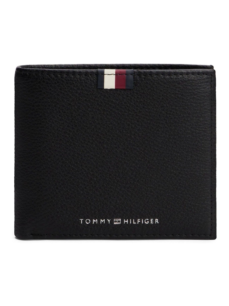 Tommy Hilfiger Black Logo Pebble Grain Leather Wallet - Image 1 of 4 Tommy Hilfiger Black Logo Pebble Grain Leather Wallet - Image 1 of 4
