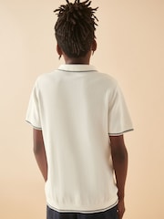 White Polo Short Sleeve Trophy Neck 100% Cotton Jumper (3-16yrs) - Image 3 of 6